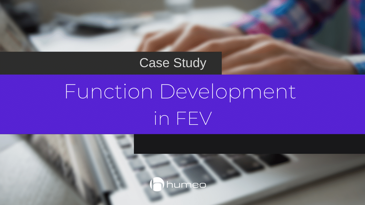 Case Study – Function Development in FEV